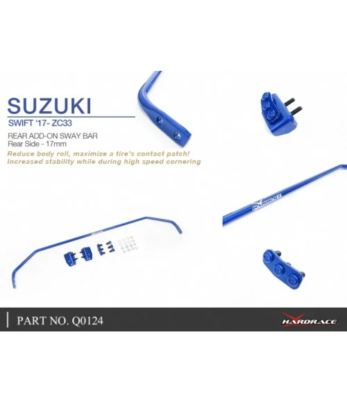 Hardrace Q0124 Rear Add-on Sway Bar Suzuki Swift