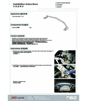 Hardrace Q0287 Rear Sub-frame Brace Ford Focus