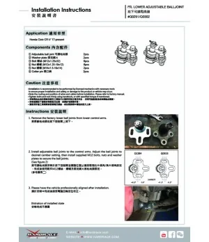 Hardrace Q0291 Front Lower Ball Joint Honda CR-V