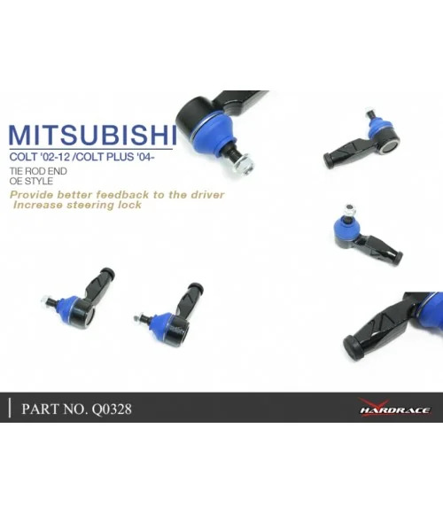 Hardrace Q0328 Tie Rod End Mitsubishi Colt, Colt plus