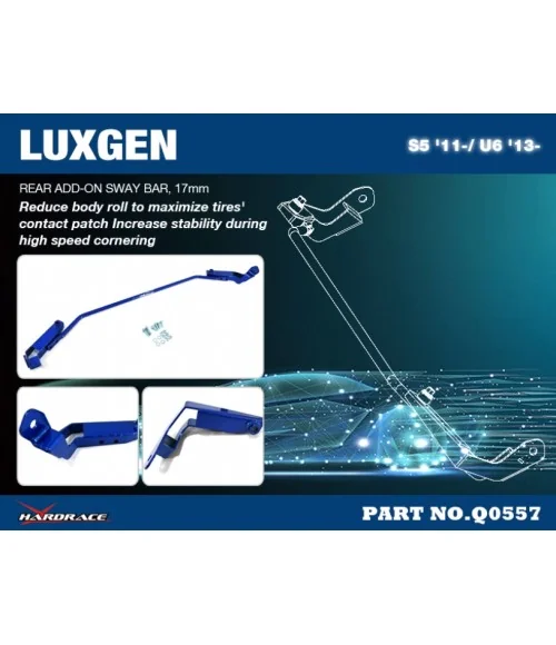 Hardrace Q0557 Rear Add On Sway Bar Luxgen S5, U6