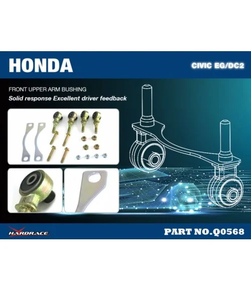 Hardrace Q0568 Front Upper Arm Bushing-offset Function Honda Civic, Crx, Integra