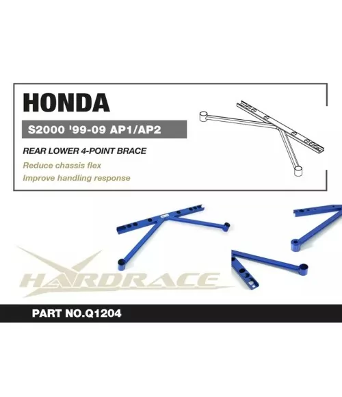 Hardrace Q1204 Rear Lower 4-point Brace Honda S2000 