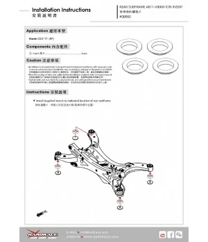 Hardrace Q0852 Rear Subframe Anti-vibration Insert Mazda CX-5