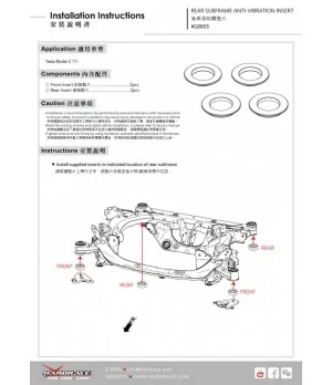 Hardrace Q0855 Rear Subframe Anti-vibration Insert Tesla Model 3