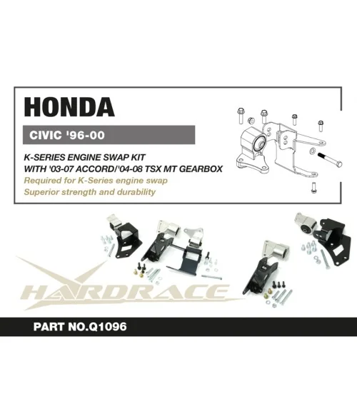 Hardrace Q1096 K-series Swap Engine Mount Kit Honda Civic