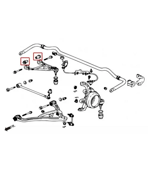 Hardrace 7411 Set Boccola braccio superiore posteriore Honda S2000 