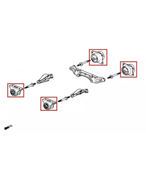 Hardrace 7128 Reinforced Differential Mount Set Honda S2000 