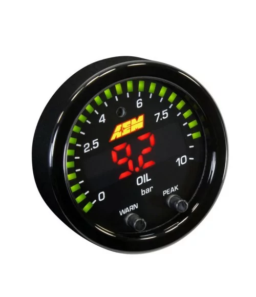 AEM 30-0307 X-Series Oil Pressure Gauge 10 BAR-150 PSI 