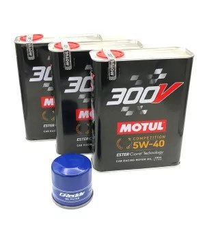 KIT OLIO Motul 300v Competition 5w40 + filtro Greddy OX-04 (Honda S2000) 