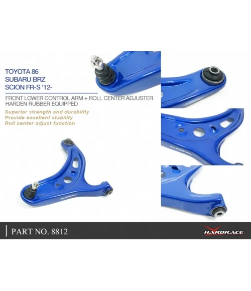 Hardrace 8812 Front Lower Control Arm + Roll Center Adjuster Scion FR-S, Subaru BRZ, Toyota 86