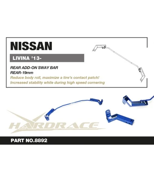 Hardrace 8892 Rear Add-on Sway Bar Nissan Livina