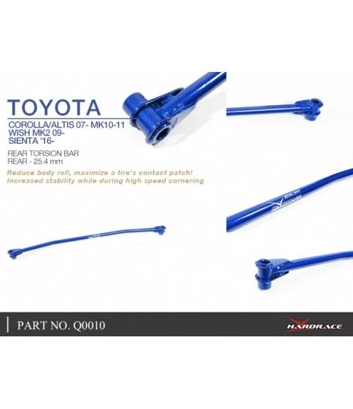 Hardrace Q0011 Rear Torsion Bar Toyota Corolla/altis/auris, Sienta, Wish