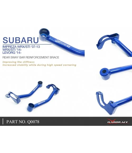 Hardrace Q0078 Rear Sway Bar Reinforcement Brace Subaru Impreza, Levorg, WRX